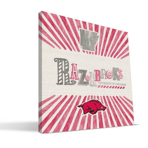 Arkansas Razorbacks State Canvas Print