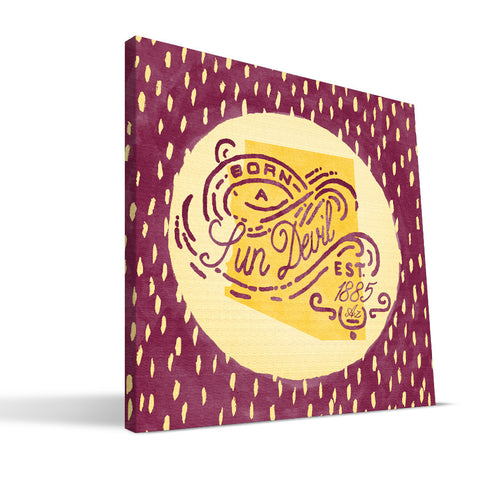 Arizona State Sun Devils Born a Fan Canvas Print