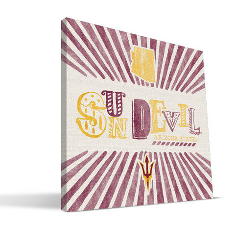 Arizona State Sun Devils State Canvas Print