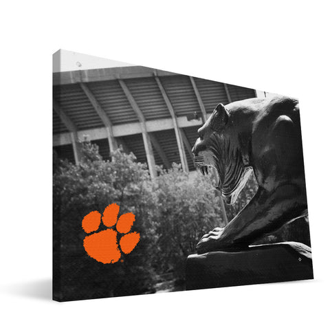 Clemson Tigers Tiger Statue Canvas Print