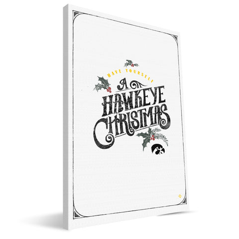 Iowa Hawkeyes Merry Little Christmas Canvas Print