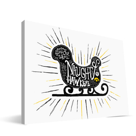 Iowa Hawkeyes Naughty or Nice Canvas Print