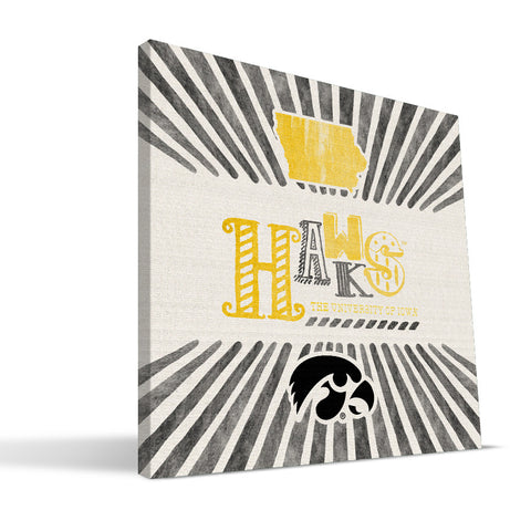 Iowa Hawkeyes State Canvas Print