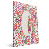 Flower Watercolor A-F Monogram Canvas Print