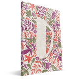 Flower Watercolor A-F Monogram Canvas Print