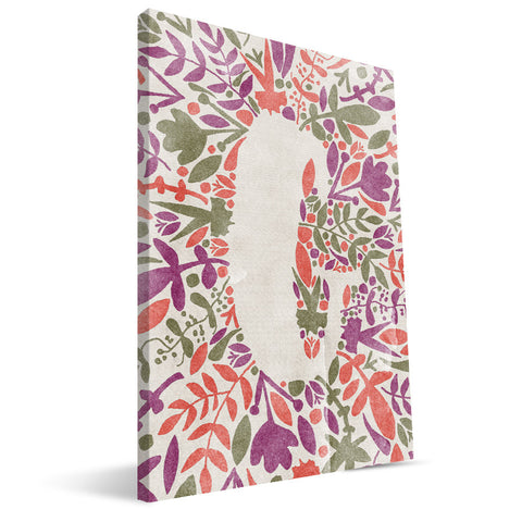 Flower Watercolor G-L Monogram Canvas Print