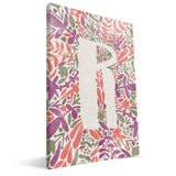 Flower Watercolor M-R Monogram Canvas Print