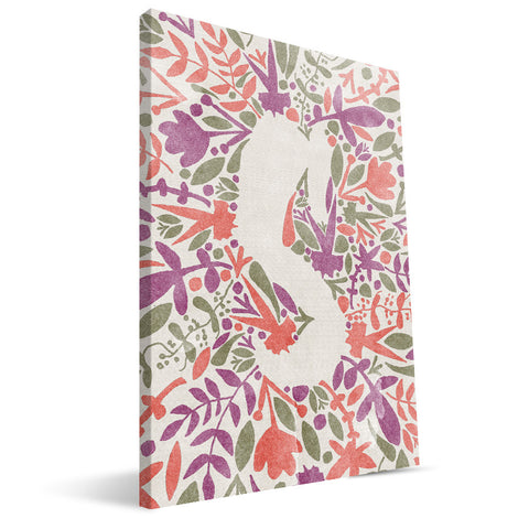 Flower Watercolor S-Z Monogram Canvas Print