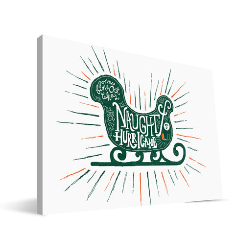Miami Hurricanes Naughty or Nice Canvas Print