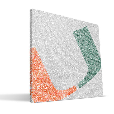Miami Hurricanes Typo Canvas Print