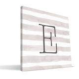 Stripe Watercolor A-F Monogram Canvas Print