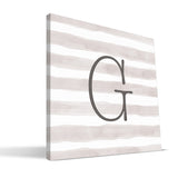 Stripe Watercolor G-L Monogram Canvas Print