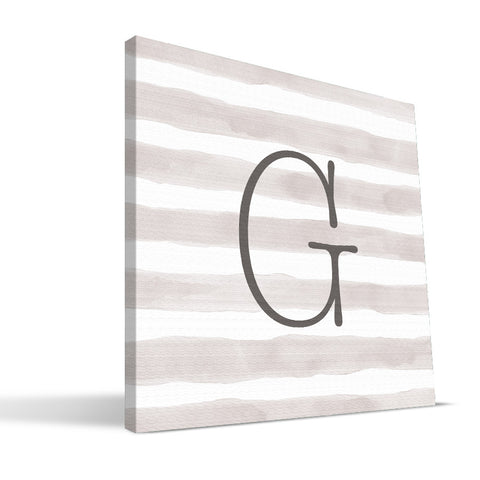 Stripe Watercolor G-L Monogram Canvas Print