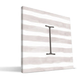 Stripe Watercolor G-L Monogram Canvas Print