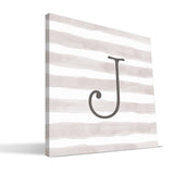 Stripe Watercolor G-L Monogram Canvas Print