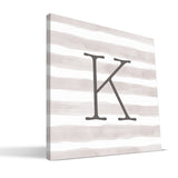 Stripe Watercolor G-L Monogram Canvas Print