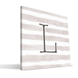 Stripe Watercolor G-L Monogram Canvas Print