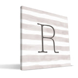 Stripe Watercolor M-R Monogram Canvas Print