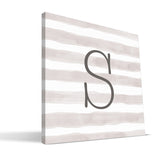 Stripe Watercolor S-Z Monogram Canvas Print