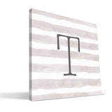 Stripe Watercolor S-Z Monogram Canvas Print