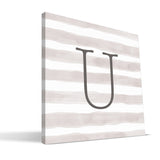 Stripe Watercolor S-Z Monogram Canvas Print