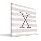Stripe Watercolor S-Z Monogram Canvas Print