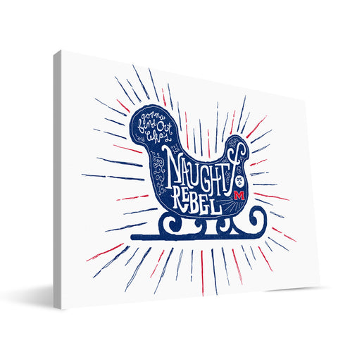 Ole Miss Rebels Naughty or Nice Canvas Print