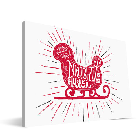 Nebraska Cornhuskers Naughty or Nice Canvas Print