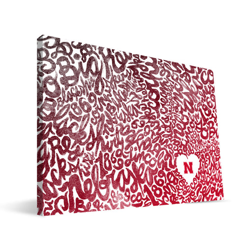 Nebraska Cornhuskers Watercolor Canvas Print