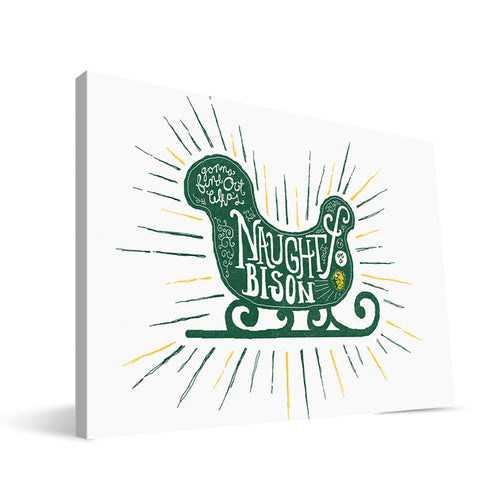 North Dakota State Bisons Naughty or Nice Canvas Print