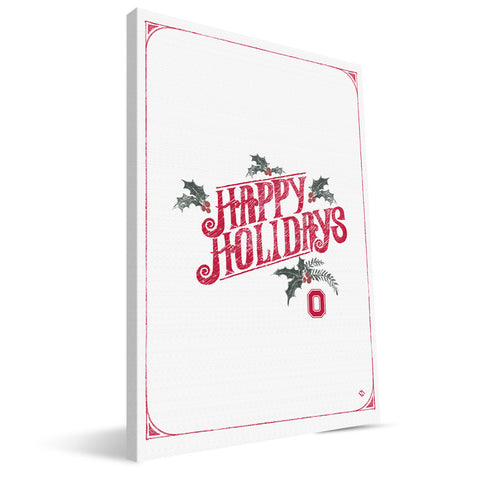 Ohio State Buckeyes Merry Little Christmas Canvas Print