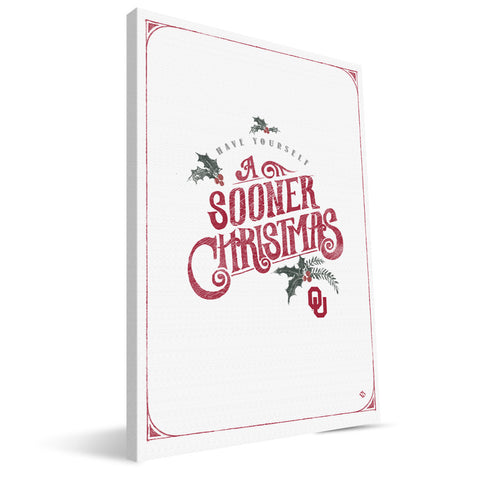 Oklahoma Sooners Merry Little Christmas Canvas Print