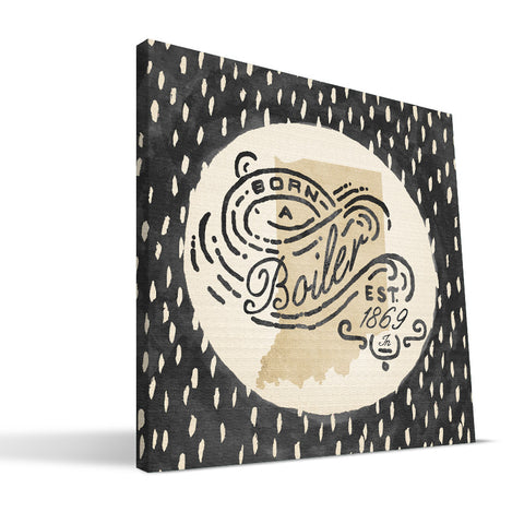 Purdue Boilermakers Born a Fan Canvas Print