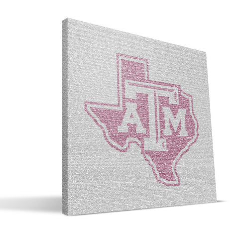 Texas A&M Aggies Typo Canvas Print