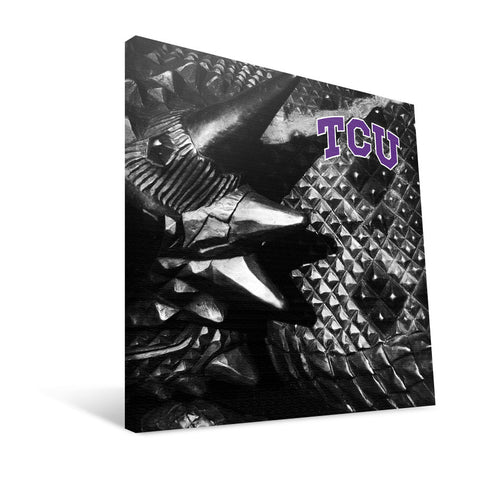 TCU Horned Frogs Ol' Rip Statue Canvas Print