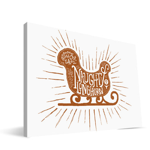 Texas Longhorns Naughty or Nice Canvas Print