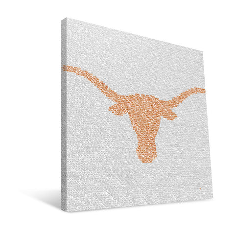 Texas Longhorns Typo Canvas Print
