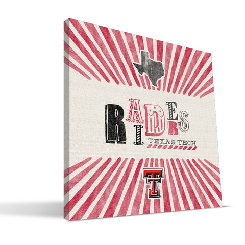 Texas Tech Red Raiders State Canvas Print
