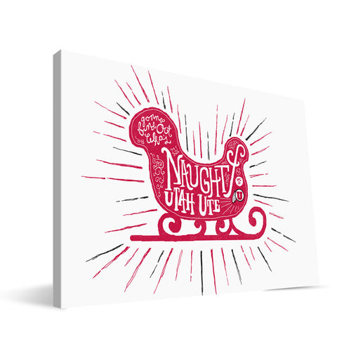 Utah Utes Naughty or Nice Canvas Print